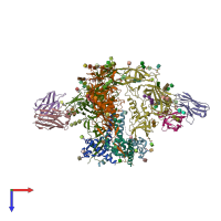 PDB entry 7sq1 coloured by chain, top view.