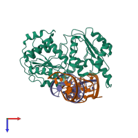 PDB entry 7ssg coloured by chain, top view.
