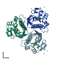 PDB entry 7std coloured by chain, front view.