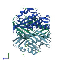 PDB entry 7std coloured by chain, side view.