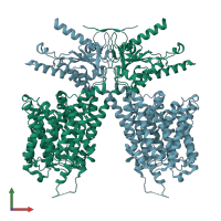 PDB entry 7sun coloured by chain, front view.