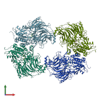 PDB entry 7svl coloured by chain, front view.