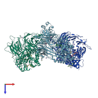PDB entry 7svm coloured by chain, top view.