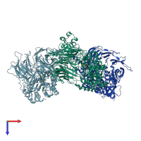 PDB entry 7svo coloured by chain, top view.