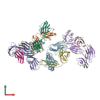 PDB entry 7t0r coloured by chain, front view.
