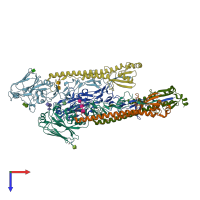 PDB entry 7t1v coloured by chain, top view.