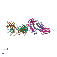 PDB entry 7t2c coloured by chain, top view.