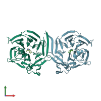 PDB entry 7t5i coloured by chain, front view.