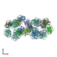 PDB entry 7tba coloured by chain, front view.