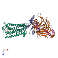 PDB entry 7td2 coloured by chain, top view.