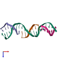 PDB entry 7tg6 coloured by chain, top view.