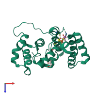PDB 7tl3 coloured by chain and viewed from the top.