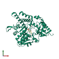 PDB entry 7tlm coloured by chain, front view.