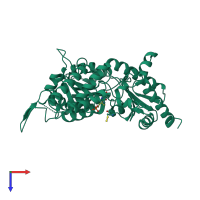 PDB entry 7tlm coloured by chain, top view.