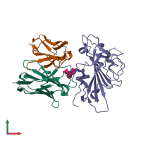 PDB entry 7tly coloured by chain, front view.