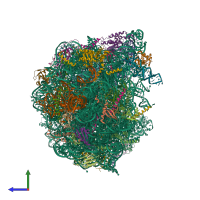 PDB entry 7too coloured by chain, side view.