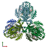 PDB entry 7tu8 coloured by chain, front view.