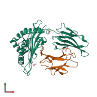 PDB entry 7tuc coloured by chain, front view.