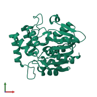 PDB entry 7tvw coloured by chain, front view.