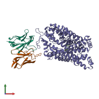 PDB entry 7txt coloured by chain, front view.