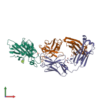 PDB entry 7u2d coloured by chain, front view.