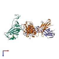 PDB entry 7u2d coloured by chain, top view.