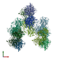 PDB entry 7u39 coloured by chain, front view.