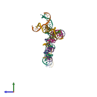 PDB entry 7u40 coloured by chain, side view.