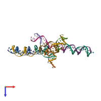 PDB entry 7u40 coloured by chain, top view.