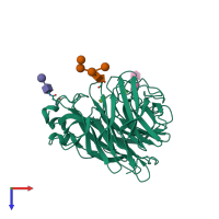 PDB entry 7u4g coloured by chain, top view.