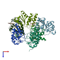 PDB entry 7u4o coloured by chain, top view.