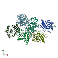 PDB entry 7u4r coloured by chain, front view.