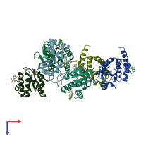 PDB entry 7u4r coloured by chain, top view.