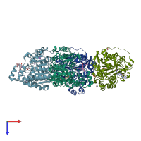 PDB entry 7u8z coloured by chain, top view.