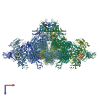 PDB entry 7u9x coloured by chain, top view.