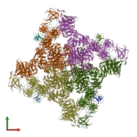 PDB entry 7ua9 coloured by chain, front view.