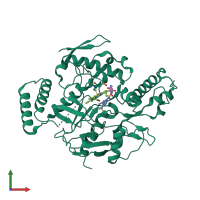 PDB entry 7uan coloured by chain, front view.