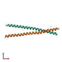 PDB entry 7ucc coloured by chain, front view.