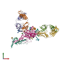PDB entry 7ucf coloured by chain, front view.