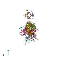 PDB entry 7ucf coloured by chain, side view.