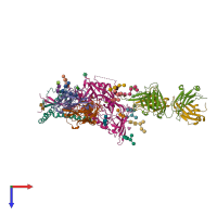 PDB entry 7ucf coloured by chain, top view.
