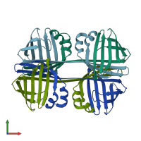 PDB entry 7ud3 coloured by chain, front view.