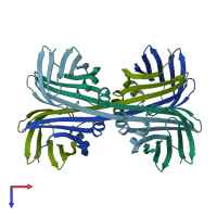 PDB entry 7ud3 coloured by chain, top view.