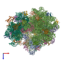 PDB entry 7ug7 coloured by chain, top view.