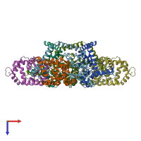 PDB entry 7ukh coloured by chain, top view.