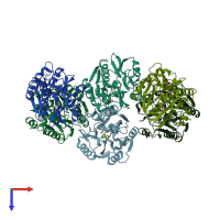 PDB entry 7ulv coloured by chain, top view.