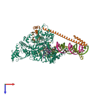PDB entry 7uo4 coloured by chain, top view.