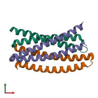 PDB entry 7upo coloured by chain, front view.