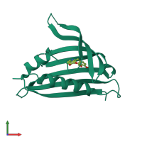PDB entry 7uqm coloured by chain, front view.