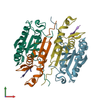 PDB entry 7usp coloured by chain, front view.